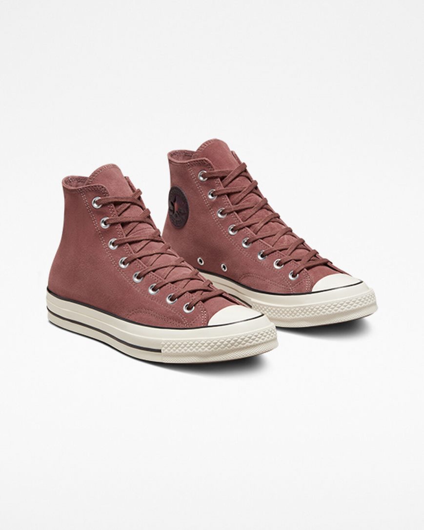 Men's Converse Chuck 70 Suede High Top Shoes Burgundy / Black | AU 0916CL